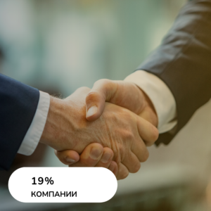 19% клиентов — это компании